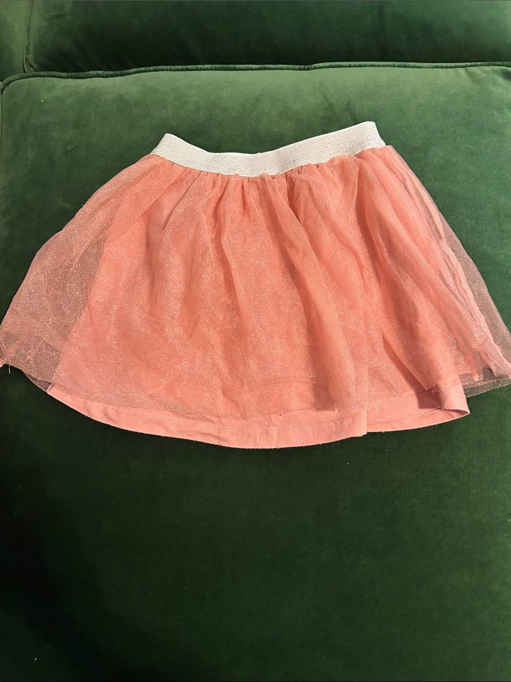 EGG by Susan Lazar Girls Pink Sparkly Tulle Skirt with Silver Elastic Waistband